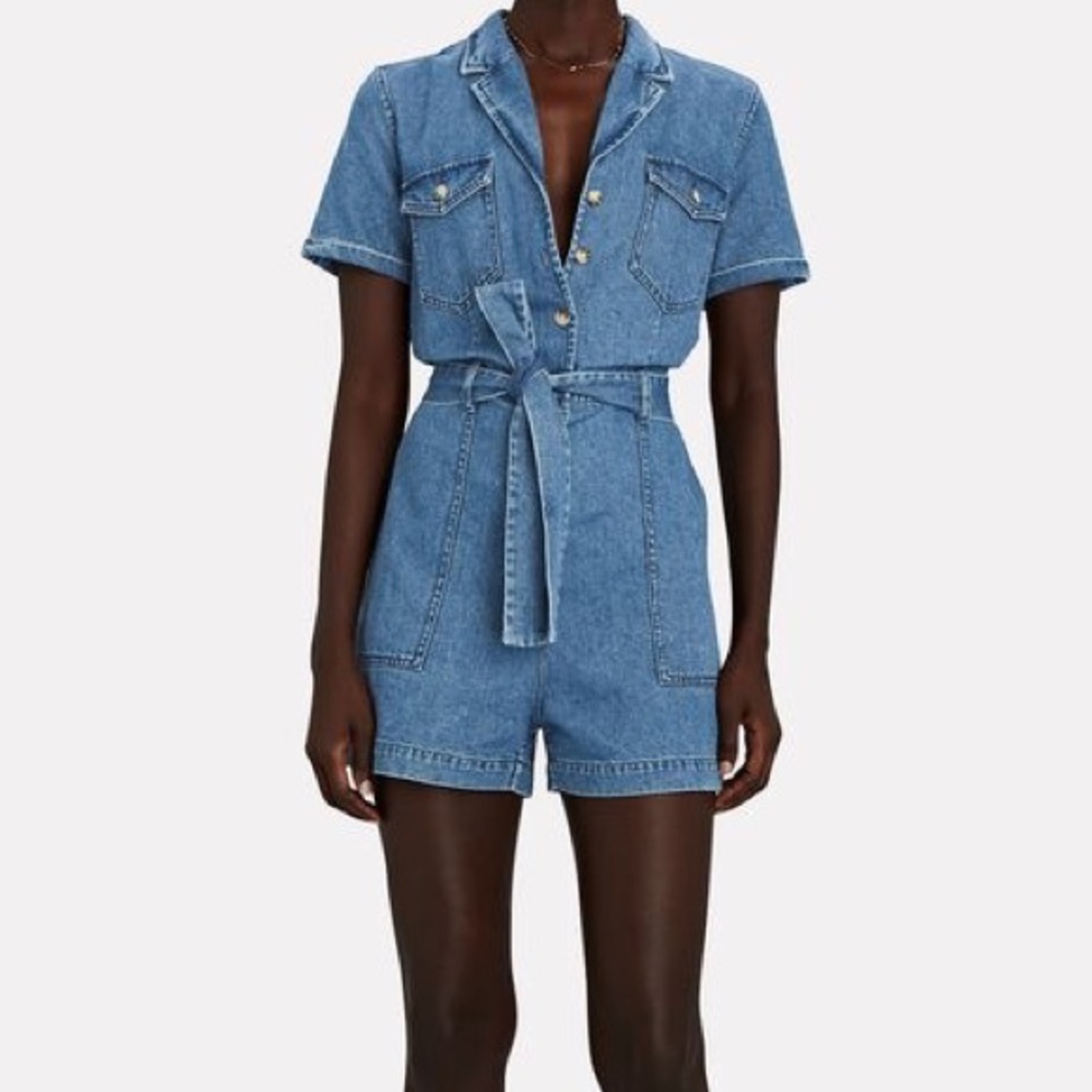 Rails denim romper